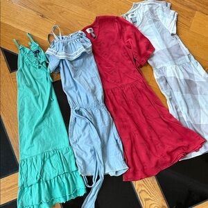 A bundle of girls dresses different brands Ralph Lauren Gap Old Navy